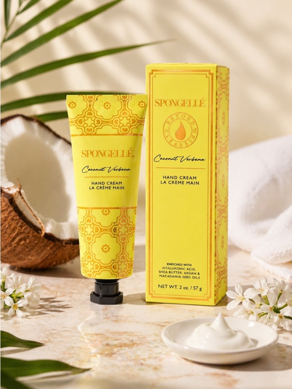 Spongelle hand cream coconut verbena 2oz moisturizer lotion